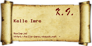 Kelle Imre névjegykártya